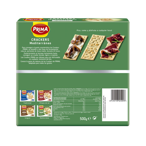 PRIMA Crackers Mediterráneo 500 g.