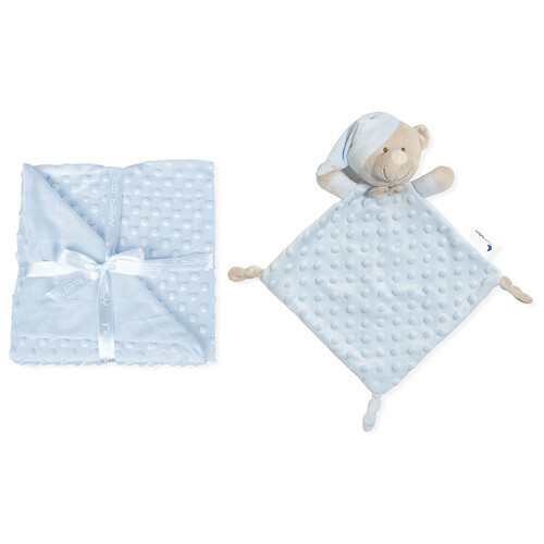 Set de manta burbuja + doudou, color azul, INTERBABY.