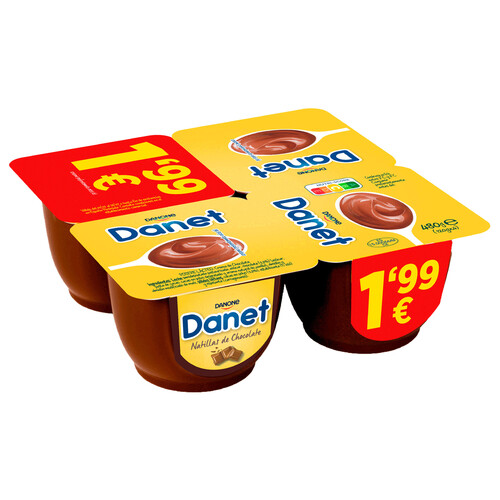 DANET de Danone Natillas de chocolate 4 x 120 g.