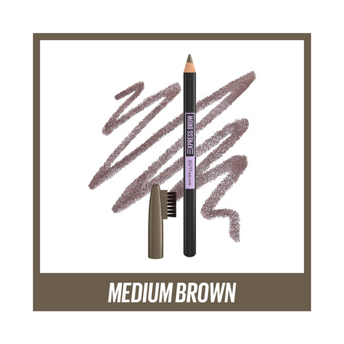 MAYBELLINE Express brow  tono 04 Medium brown Lápiz de cejas para un acabado natural.