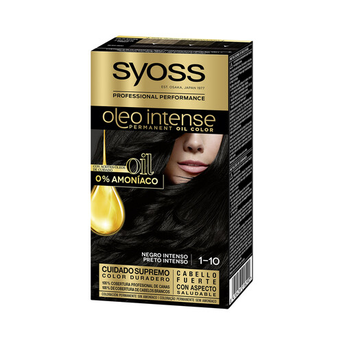 SYOSS Tinte de pelo permanente tono 1-10 negro intenso SYOSS Oleo intense.