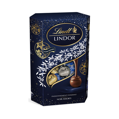 LINDT Lindor Surtido de bombones de chocolate negro 337 g.