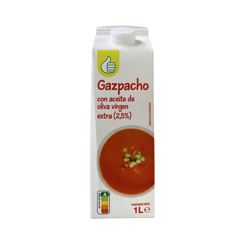 PRODUCTO ECONÓMICO ALCAMPO Gazpacho elaborado con aceite de oliva virgen extra PRODUCTO ECONÓMICO ALCAMPO 1 l.