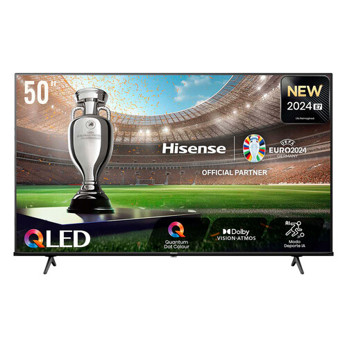 Televisión 127 cm (50) QLED HISENSE 50E7NQ, 4K, Smart TV, VIDAA, HDR10+, color negro.