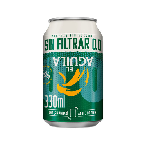 EL ÁGUILA Sin filtrar Cerveza 0,0 %, en lata 33 cl 