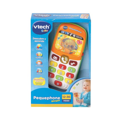 Pequephone bilingüe Teléfono de juguete educativo español-inglés VTech Baby. Edad recomendada desde 12-36 meses