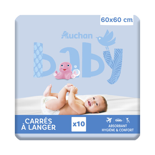 Cambiador desechable de 60 x 60 cm PRODUCTO ALCAMPO Baby 10 uds.