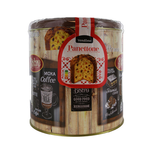 VENDOMIE Panettone elaborado con mantequilla 100% relleno de fruta escarchada 1 kg.