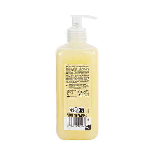 COSMIA Jabón de manos con textura crema y aroma a leche y miel 500 ml.