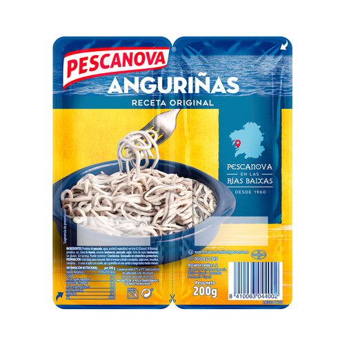 PESCANOVA Sucedáneo de angulas,sin gluten y sin lactosa PESCANOVA Anguriñas 2 x 100 g.