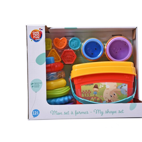 Conjunto de actividades infantil, set de formas, ONE TWO FUN ALCAMPO.