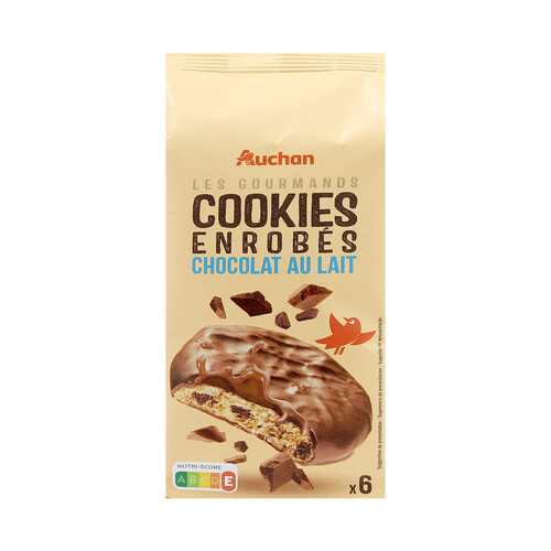 PRODUCTO ALCAMPO Les gourmands Galletas cookies recubiertas de chocolate con leche 180 g.