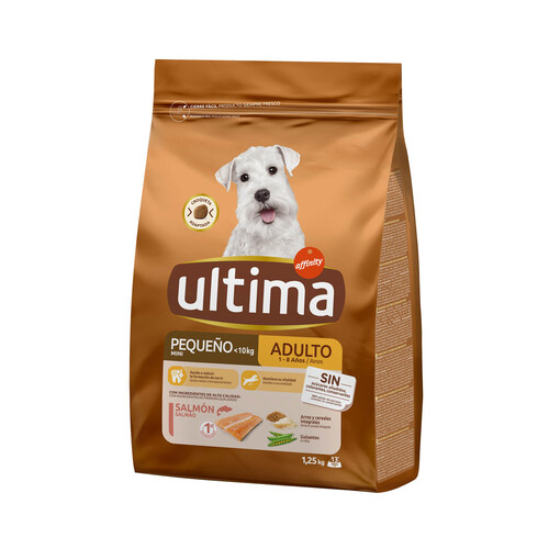 ULTIMA Alimentación para perro mini adulto con sabor a salmón 1,25 kg 