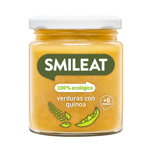 SMILEAT Tarrito de verduras ecológicas con quinoa, a partir de 6 meses 230 g.