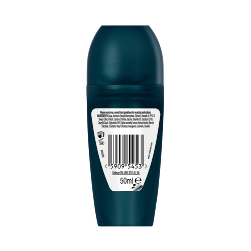 REXONA Men advanced protection ice fresh Desodorante roll on para hombre, que no deja manchas en la ropa 50 ml.