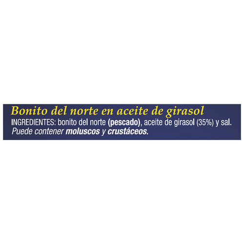 ORBE Bonito del norte en aceite de girasol, 72 g.