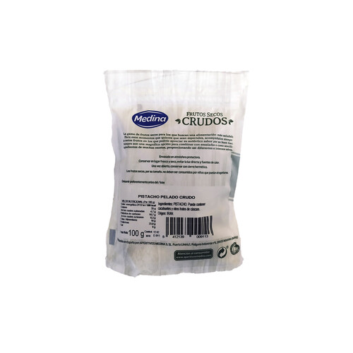 MEDINA Pistachos pelados crudos MEDINA 100 g.