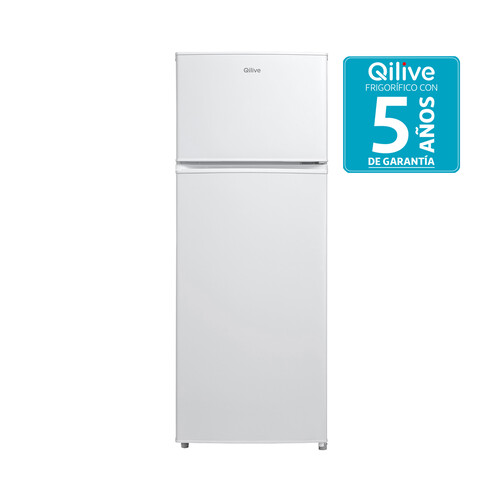 Frigorífico 2 puertas 143cm QILIVE Q.6602 CÍCLICO, clasificación energética: E, H: 143cm, A: 55cm, F: 55cm, capacidad total: 204L.