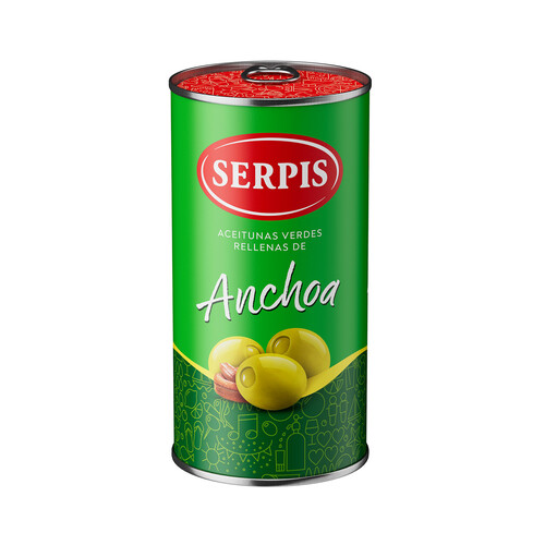 SERPIS Aceitunas verdes rellenas anchoa 150 g.