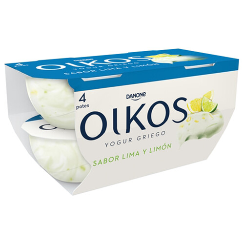 OIKOS Yogur griego con sabor a lima-limón de Danone 4 x 110 g.