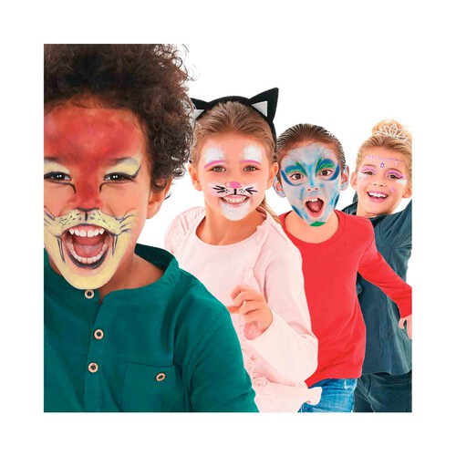 Pinturas de cara Mask Up caja 6 Party. Pintura lavable para la piel de niños y adultos. Maquillaje Ideal para Navidad, Halloween, Carnaval y Fiestas.