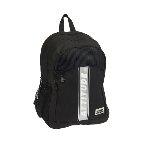 Mochila sport de 43cm, varios compartimentos, color negro, ALCAMPO.