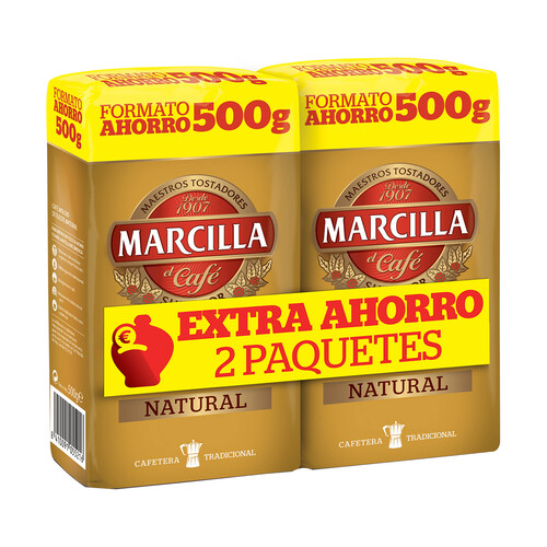 MARCILLA Café molido natural pack de 2uds x500 g.