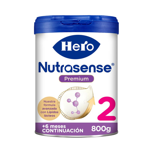 HERO Nutrasense premium Leche (2) de continuación para bebes a paritr de 6 meses 800 g.