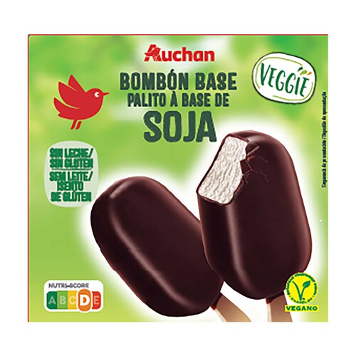 AUCHAN Bombón vegetal chocolate 3 x 120 ml. Producto Alcampo