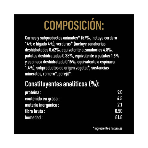 CESAR Comida húmeda natural de cordero CÉSAR lata 400 g.