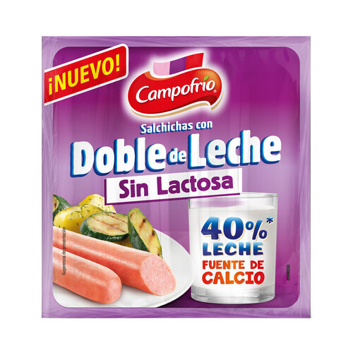 CAMPOFRÍO Salchichas con doble de leche (sin lactosa) 140 g.