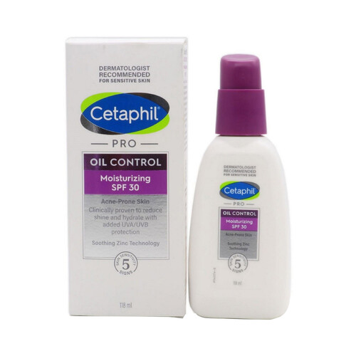 CETAPHIL Pro oil control Crema hidratante y matificante, para pieles sensibles, grasas y con tendencia acnéica 118 ml.