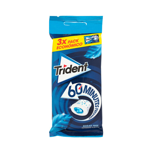 TRIDENT Chicles gragea de menta, 3 uds. 66 g.