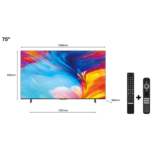Televisión 190,5 cm (75) LED TCL 75P635 4K, HDR10, SMART TV, WIFI, BLUETOOTH, TDT T2, USB reproductor, 3HDMI, 60HZ.