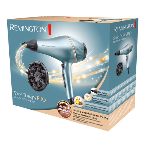 Secador profesional de pelo REMINGTON SHINE, 2200W.