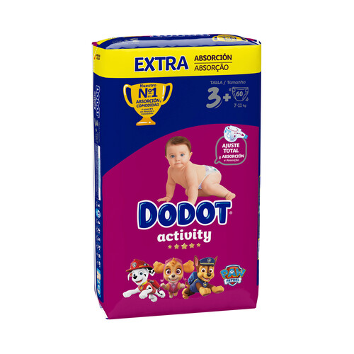 DODOT Activity Pañales talla 3+ (7-11 kg) 60 uds.