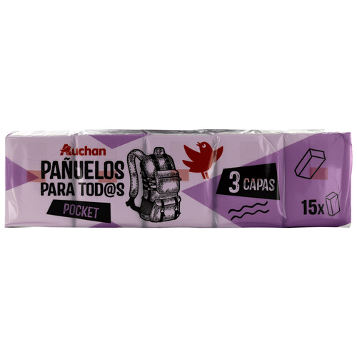 PRODUCTO ALCAMPO Pocket Pañuelos de papel de 3 capas 15 uds.