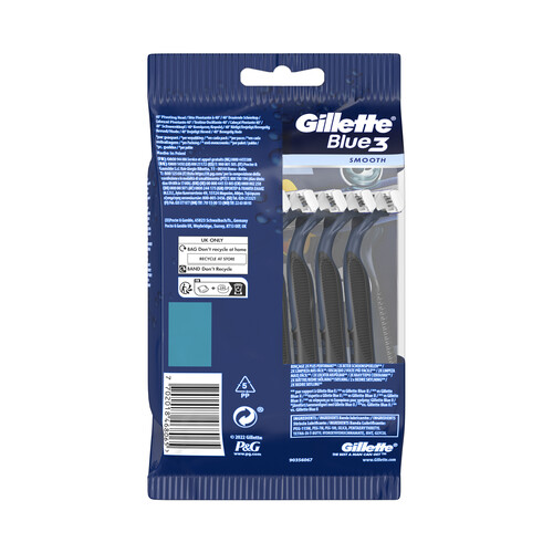 GILLETTE Cuchilla de afeitar desechable con cabezal pivotante con triple hoja GILLETTE Blue smooth 3 8 uds.