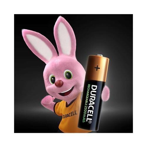 Pack de 4 pilas recargables AA, Ni-MH, HR06, DURACELL, 2.500 mAh