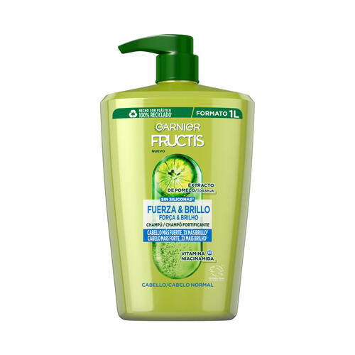 FRUCTIS Fuerza & brillo de Garnier Champú foriticante para todo tipo de cabellos 1 l.