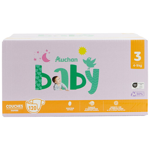 PRODUCTO ALCAMPO Baby Pañales talla 3 (4-9 kg) 120 uds.