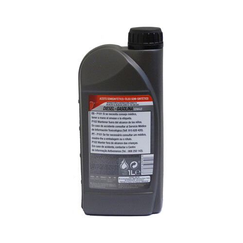 Aceite semi sintético para motores de gasolina y diésel PRODUCTO ALCAMPO, 1 litro.