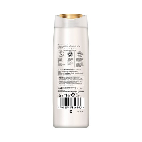 PANTENE Champú fortificante para cabellos con puntas abiertas PANTENE Largo infinito 275 ml.