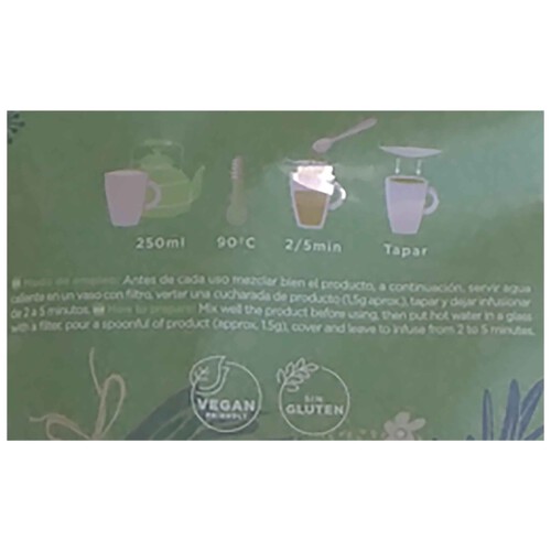 ANDUNATURA Hierbas para infusión de té verde ecológico 55 g.