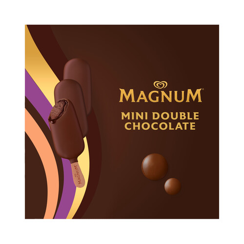 MAGNUM Mini bombón helado de chocolate con salsa de chocolate, cubierto de chocolate 6 x 55 ml.