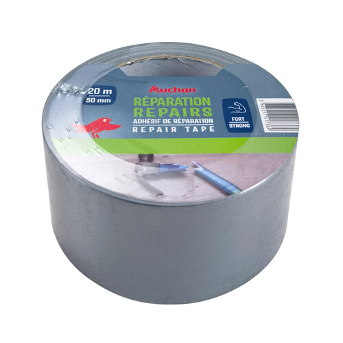 Cinta de reparación extra resistente gris, 20m x 50mm PRODUCTO ALCAMPO.