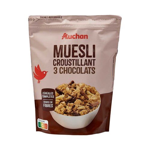 PRODUCTO ALCAMPO Cereal granola Crousty 3 chocolates 450 g.