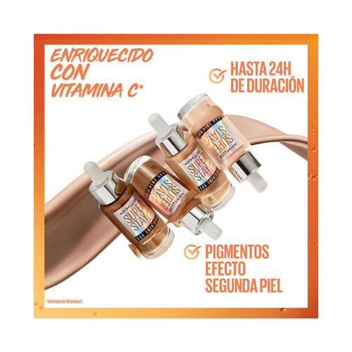 MAYBELLINE Super stay skin tint tono 21  Base de maquillaje ligera de larga duración.