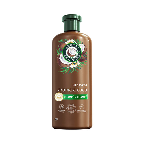 HERBAL ESSENCES Champú hidrantate con aroma a coco, para cabellos muy secos 350 ml.