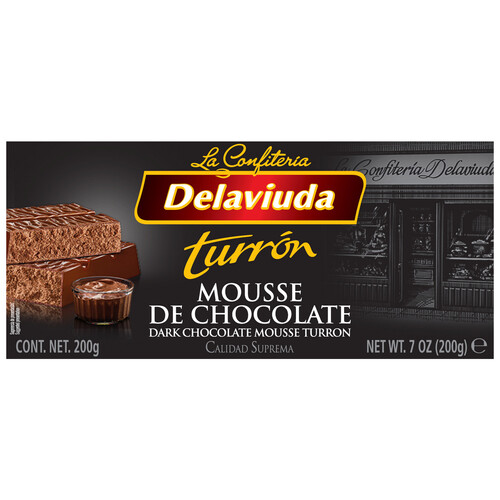 DELAVIUDA Turrón praliné de mousse de chocolate 200 g.